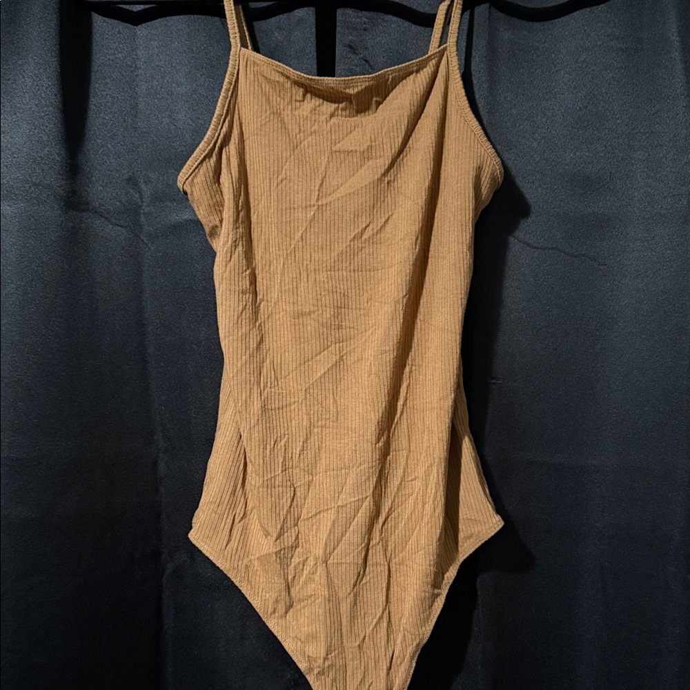 Tan Ribbed Bodysuit